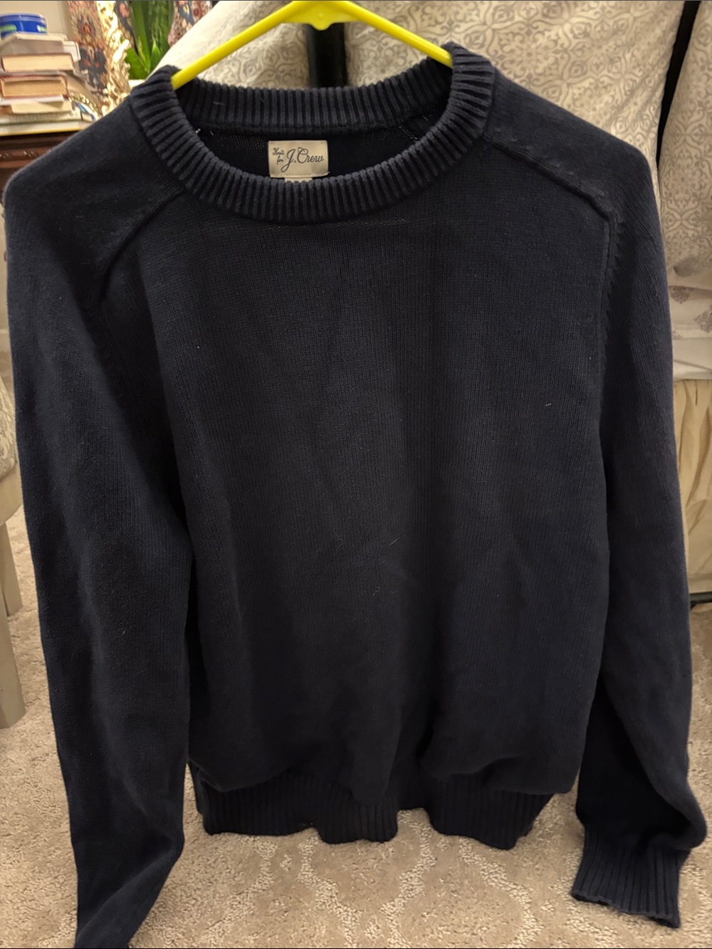 J. Crew Dark Navy Ribbed Crewneck Sweater